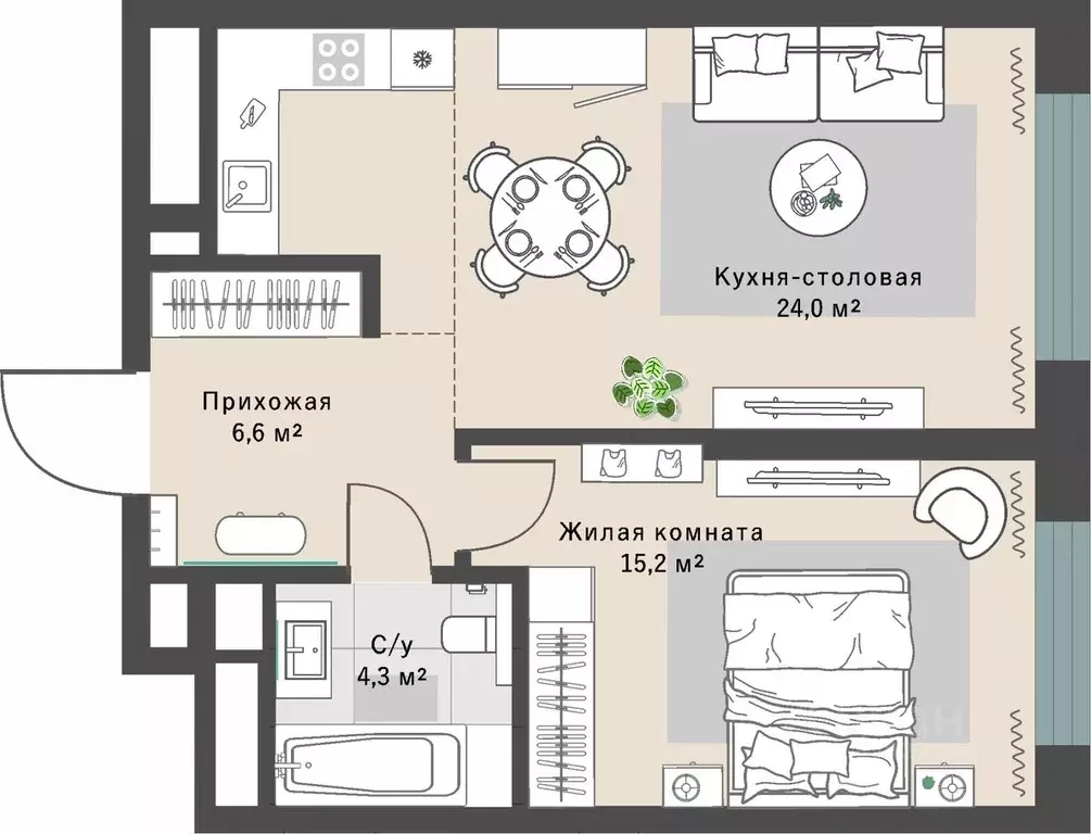 1-к кв. Свердловская область, Екатеринбург Эльмаш жилрайон, Изумрудный ... - Фото 1