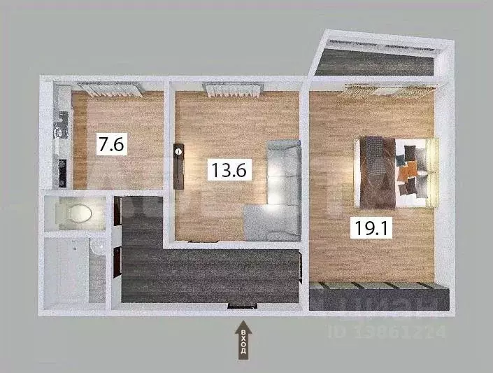 2-к кв. Омская область, Омск пос. Биофабрика, 12к1 (52.3 м) - Фото 2