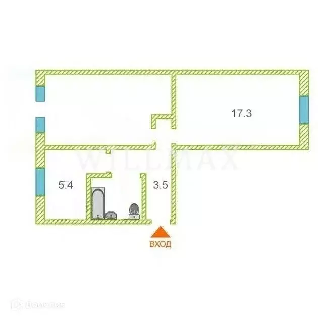 2-комнатная квартира: Тюмень, Таврическая улица, 10 (47.4 м) - Фото 1
