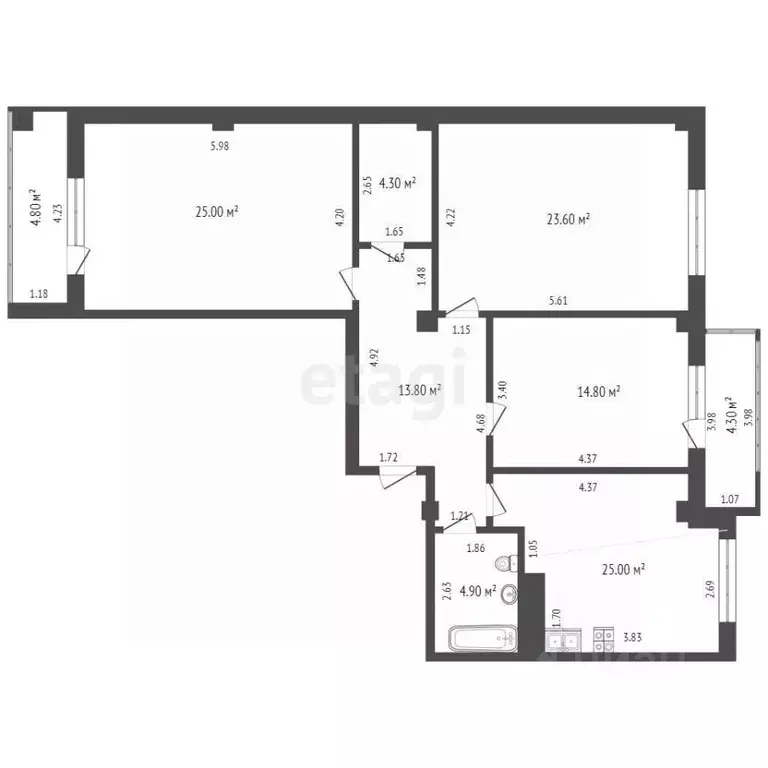 3-к кв. Ростовская область, Новочеркасск ул. Бакунина, 21 (111.6 м) - Фото 1