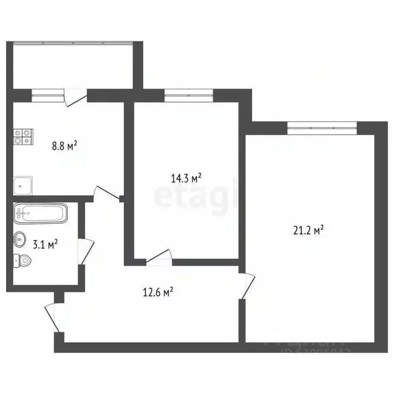 2-к кв. Забайкальский край, Чита ул. Шилова, 95Б (61.8 м) - Фото 2