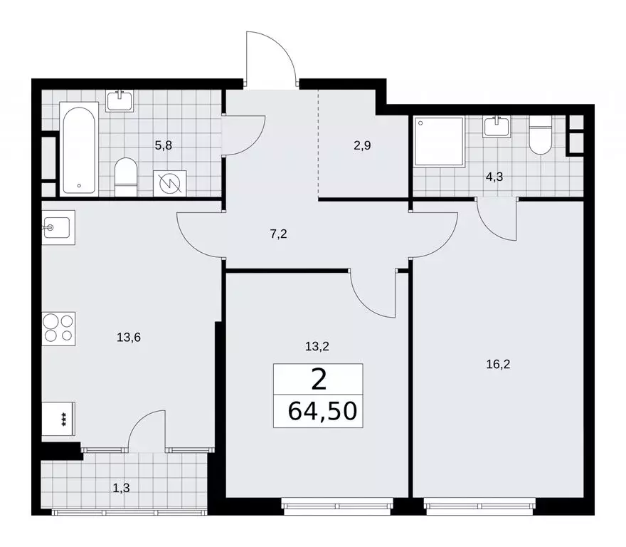 2-комнатная квартира: Москва, улица Зорге, 25с2 (64.5 м) - Фото 0