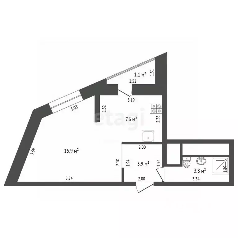 Студия Татарстан, Набережные Челны 32-й комплекс, 37 (31.2 м) - Фото 2