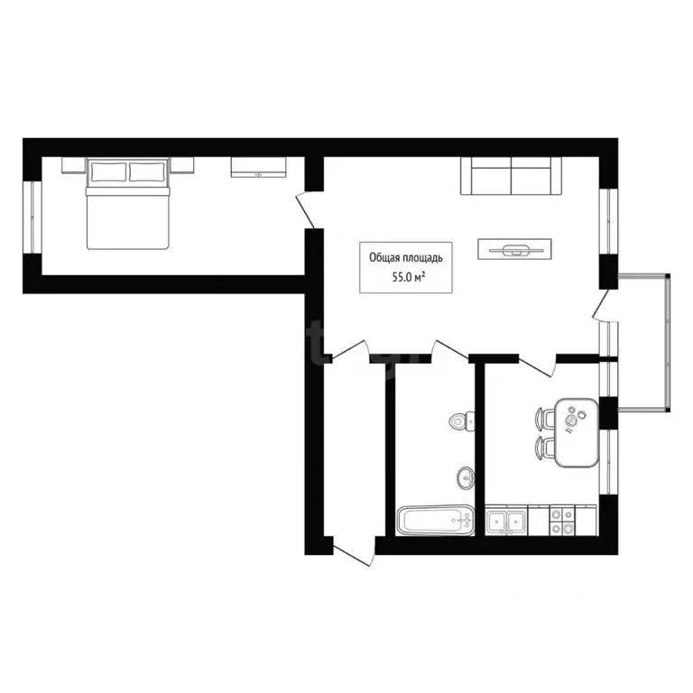 2-к кв. Алтай, Горно-Алтайск Коммунистический просп. (55.0 м) - Фото 2