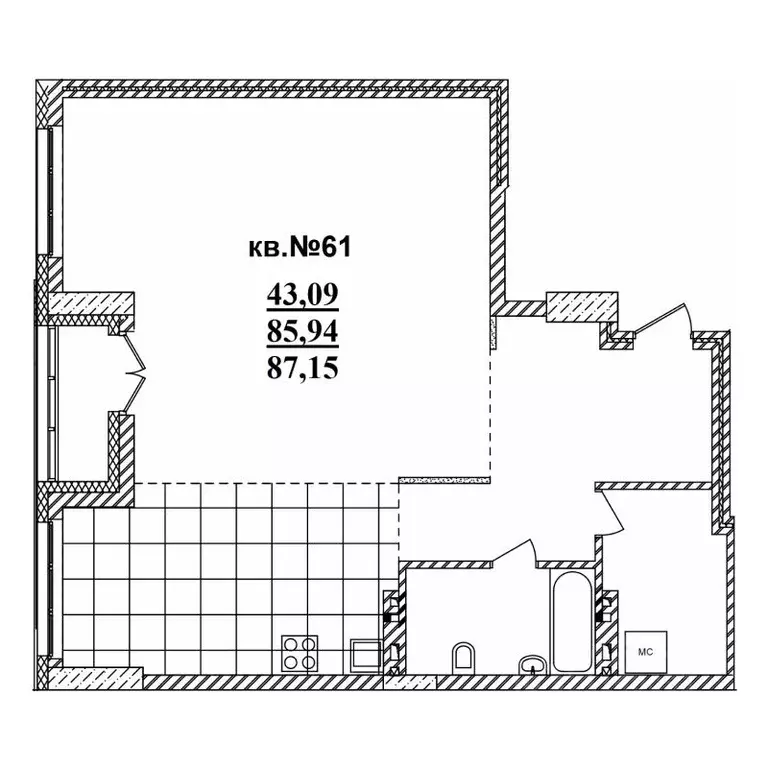 3-к кв. Новосибирская область, Новосибирск Садовая ул., 17 (87.65 м) - Фото 1