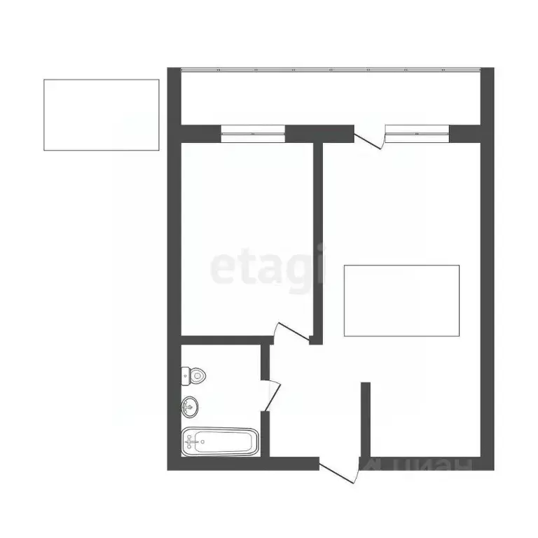 1-к кв. Томская область, Томск тракт Иркутский, 216 (36.7 м) - Фото 2