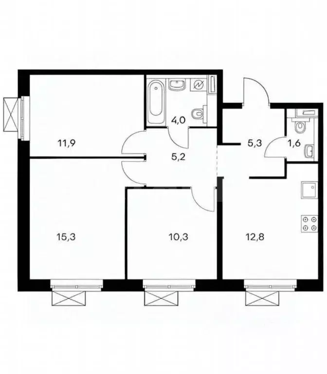 3-к кв. Московская область, Ленинский городской округ, Боброво пгт ул. ... - Фото 1