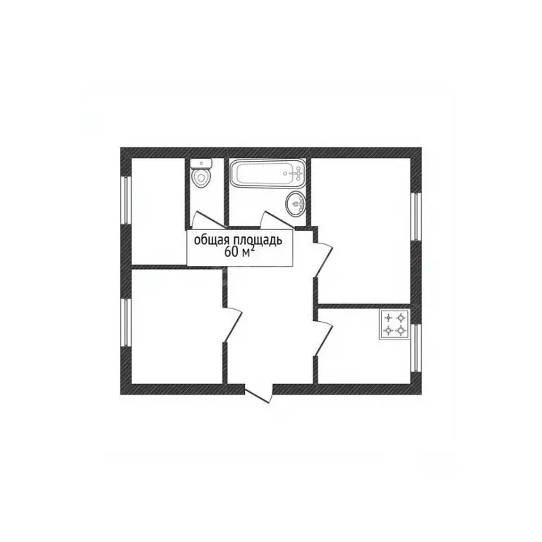 3-к кв. Брянская область, Клинцы Союзная ул., 109 (60.0 м) - Фото 1