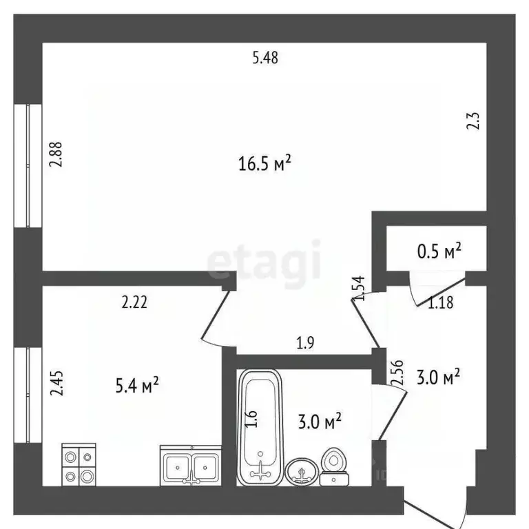 1-к кв. Мордовия, Саранск ул. Марины Расковой, 26 (28.4 м) - Фото 1