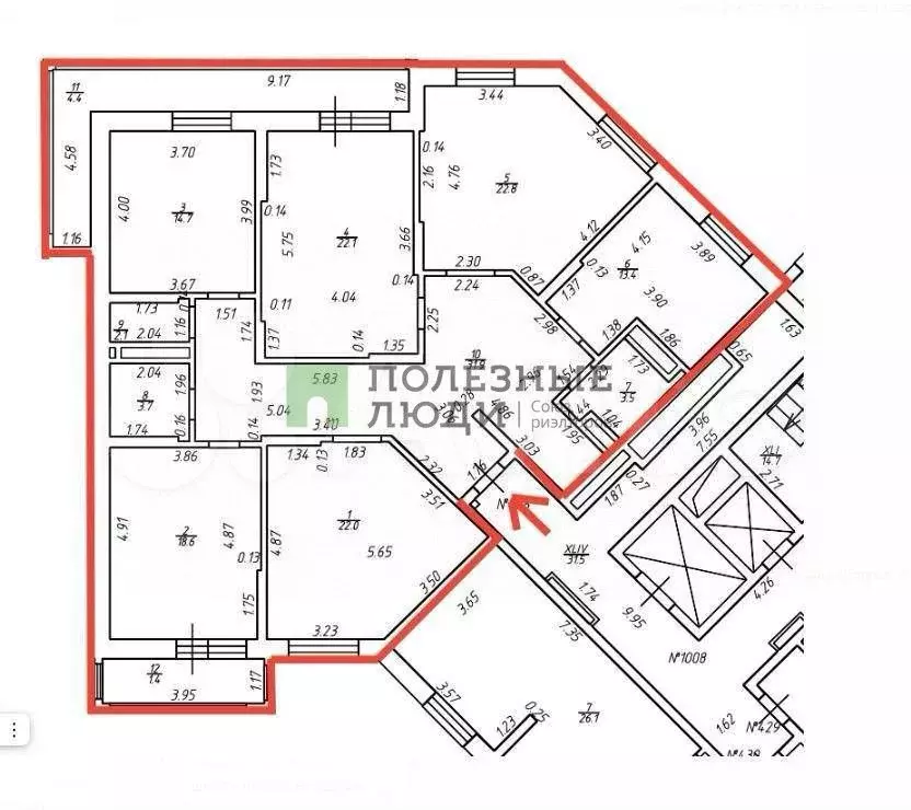 5-к. квартира, 154,8 м, 7/9 эт. - Фото 0