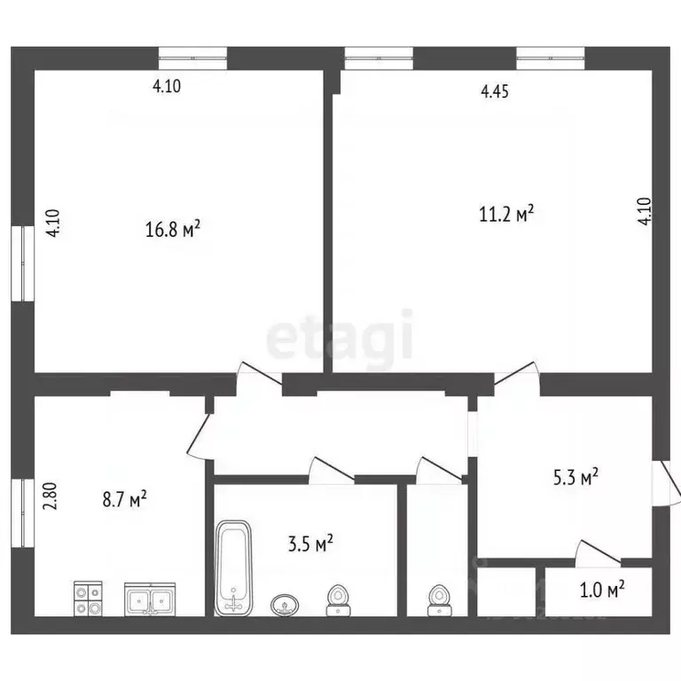 2-к кв. Кемеровская область, Березовский ул. Ленина, 4 (57.0 м) - Фото 2