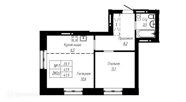 Продаётся 2-к квартира, 42 м - Фото 0