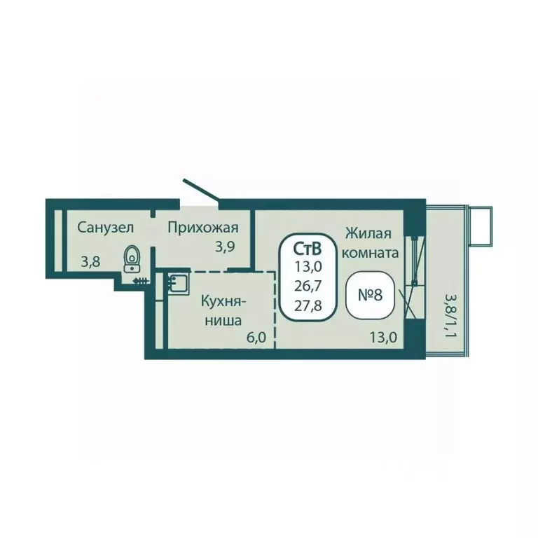 Студия Московская область, Солнечногорск городской округ, Андреевка ... - Фото 1