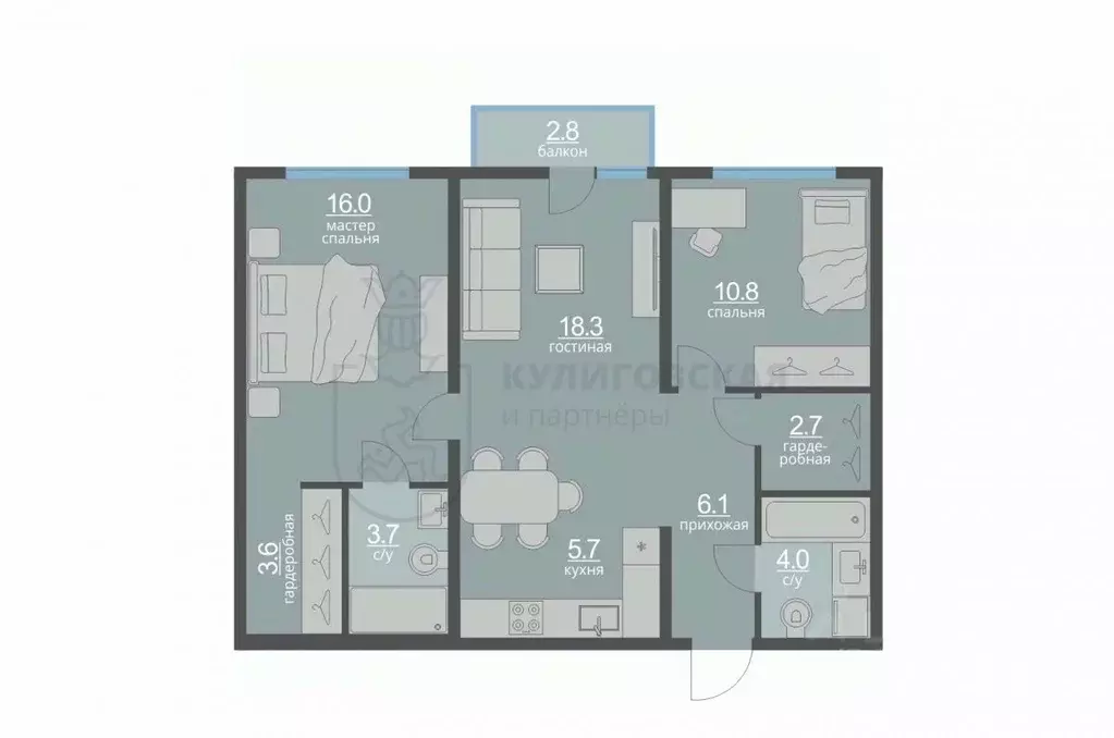 2-к кв. Свердловская область, Екатеринбург ул. Шаумяна, 20 (74.25 м) - Фото 2