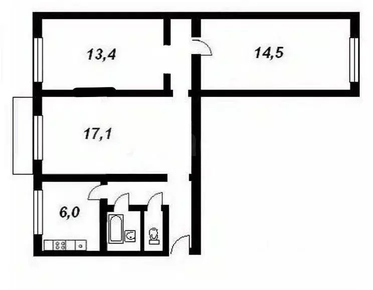 3-к кв. Челябинская область, Челябинск ул. Первого Спутника, 25 (55.2 ... - Фото 2
