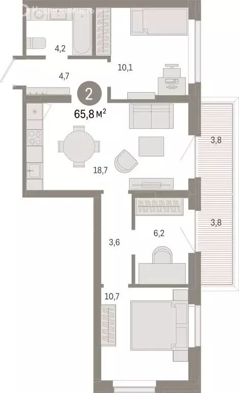 3-комнатная квартира: Омск, Кировский округ (65.8 м) - Фото 1