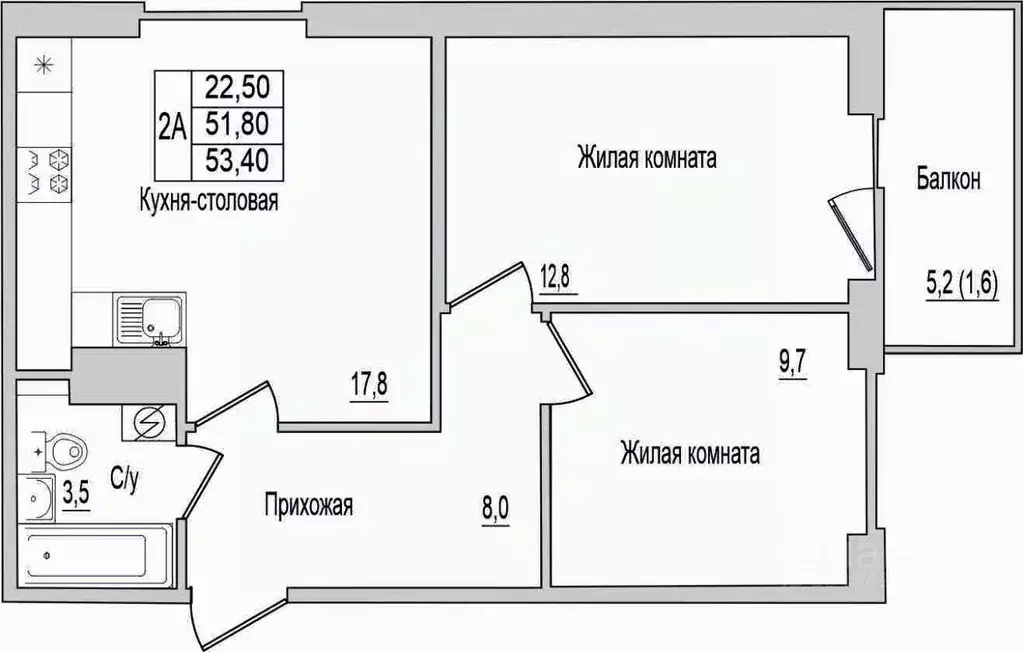 2-к кв. Псковская область, Псковский район, Завеличенская волость, д. ... - Фото 1