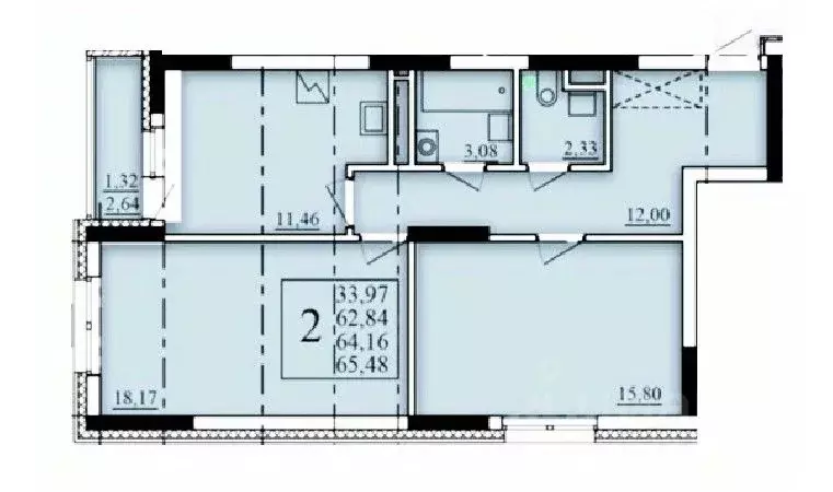 2-к кв. Башкортостан, Уфа Затон-Восточный жилрайон, Паруса жилой ... - Фото 1