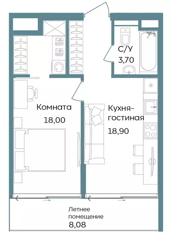 1-комнатная квартира: Республика Крым, Саки, курортный кластер Темпо ... - Фото 0