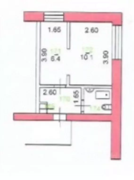 1-к кв. орловская область, орел комсомольская ул, 106 (23.4 м) - Фото 1