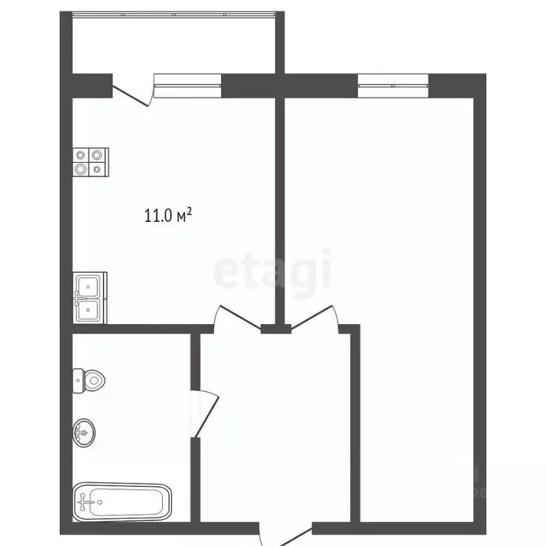1-к кв. Коми, Сыктывкар ул. Жакова, 11 (39.3 м) - Фото 1