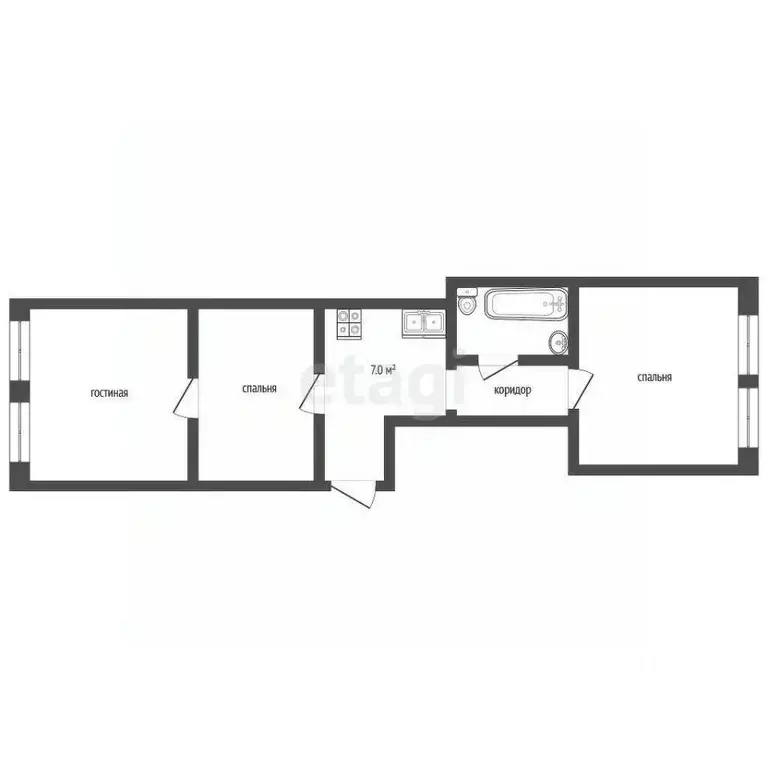 3-к кв. Оренбургская область, Оренбург ул. Аксакова, 14 (70.0 м) - Фото 1