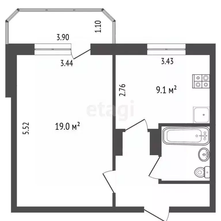 1-к кв. Омская область, Омск Заозерный мкр, ул. Бархатовой, 5 (36.8 м) - Фото 2