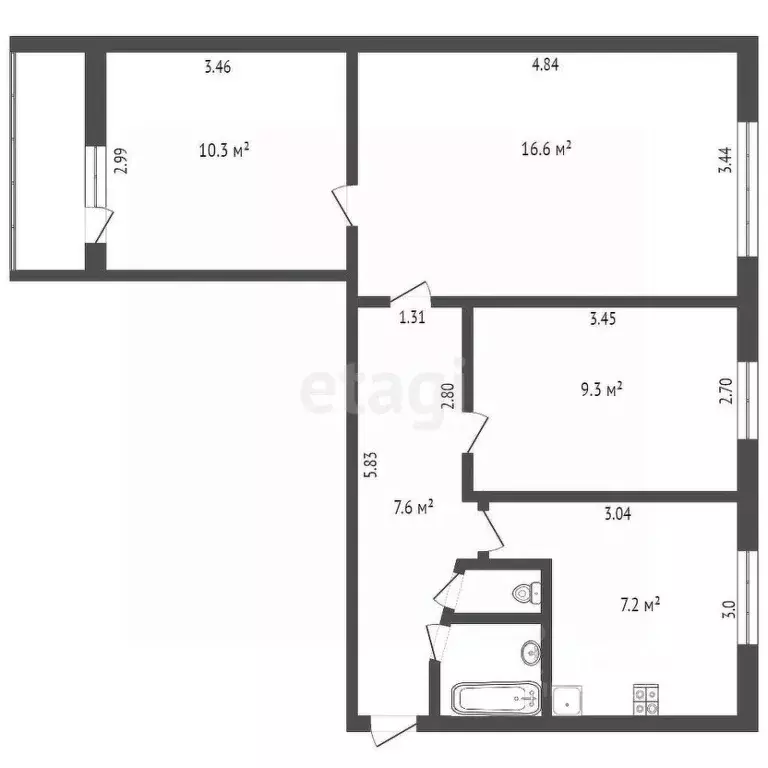 3-к кв. Удмуртия, Ижевск ул. Карла Маркса, 124 (53.9 м) - Фото 2