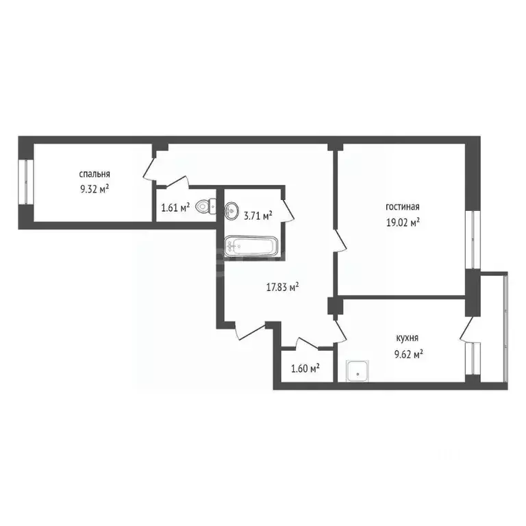 2-к кв. Красноярский край, Красноярск Норильская ул., 34 (63.8 м) - Фото 1
