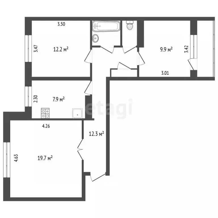 3-к кв. Крым, Щелкино Ленинский район, 102 (65.8 м) - Фото 2