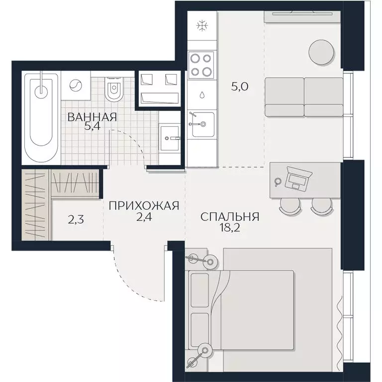 Квартира-студия: Москва, Гродненская улица, 18 (33.3 м) - Фото 0