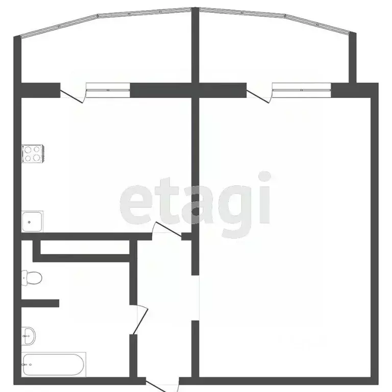 1-к кв. Тюменская область, Тюмень ул. Федюнинского, 54 (37.2 м) - Фото 1