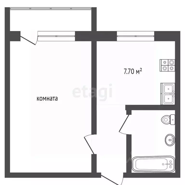 1-к кв. Ямало-Ненецкий АО, Ноябрьск ул. Космонавтов, 22 (34.3 м) - Фото 2