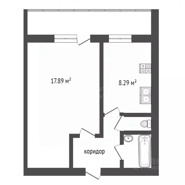 1-к кв. Тюменская область, Тюмень ул. Ватутина, 6 (38.8 м) - Фото 1