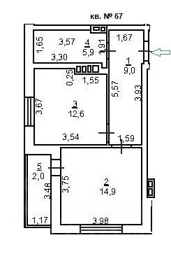 1-к кв. Ростовская область, Батайск ул. Клары Цеткин, 176А (44.5 м) - Фото 2