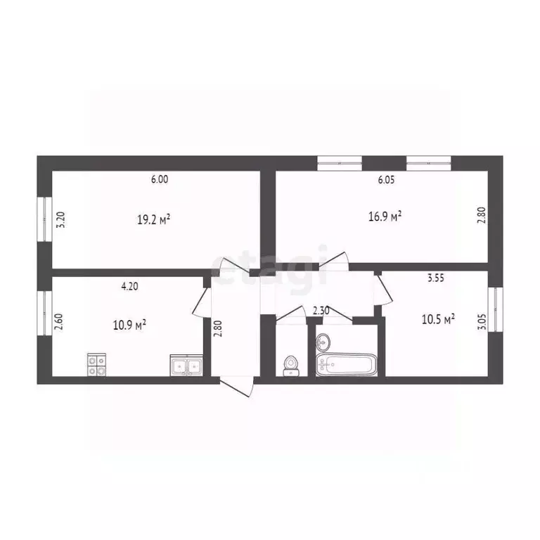 3-к кв. Тюменская область, Тюмень Утешево мкр, ул. Анатолия Замкова, ... - Фото 1
