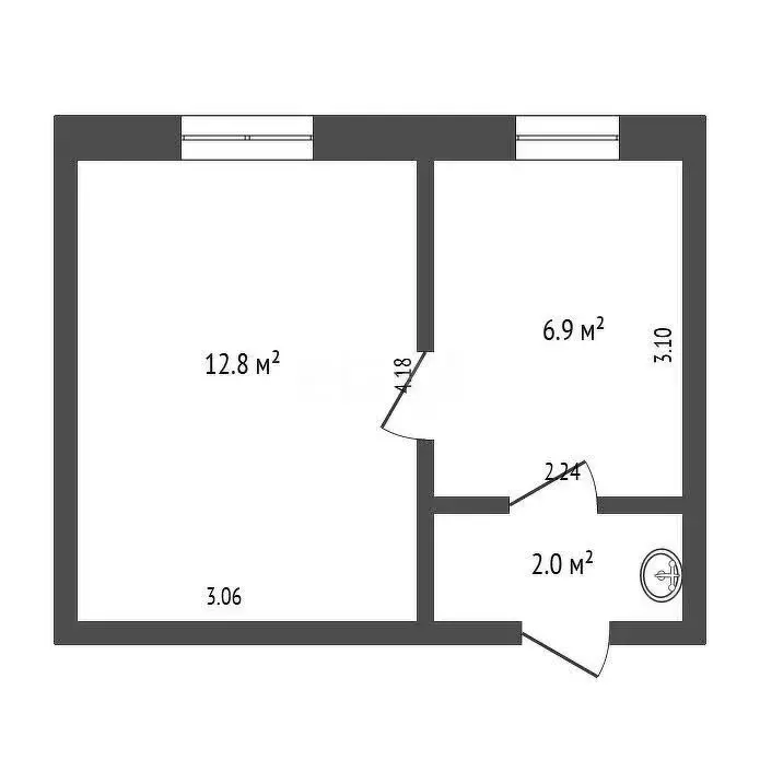 2-комнатная квартира: Тобольск, микрорайон Южный, 3 (21.7 м) - Фото 0