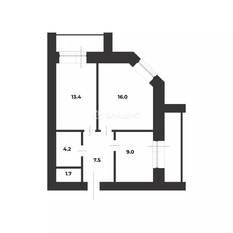 2-комнатная квартира: Благовещенск, улица Ломоносова, 167 (56.4 м) - Фото 0