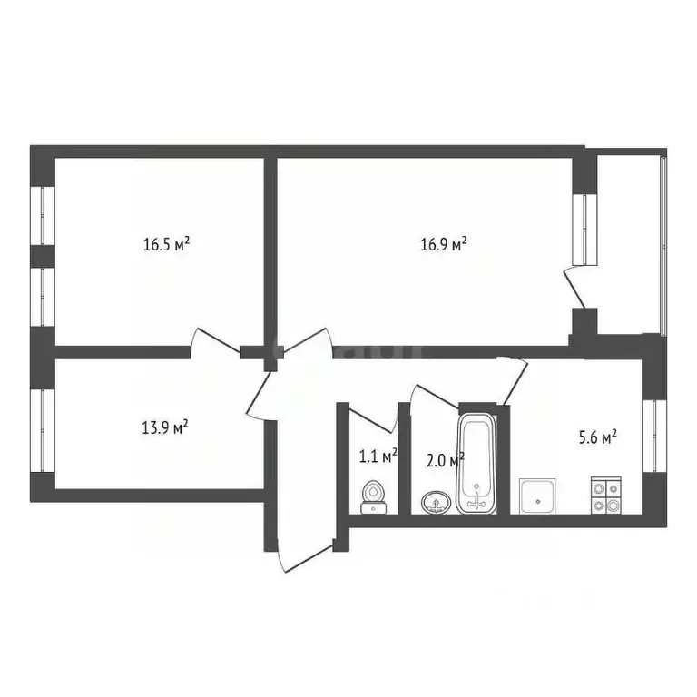 3-к кв. Башкортостан, Стерлитамак ул. Имая Насыри, 13 (61.6 м) - Фото 2