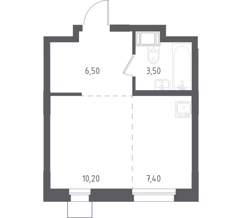 Квартира-студия: Люберцы, микрорайон Зенино ЖК Самолёт, Некрасовский ... - Фото 1