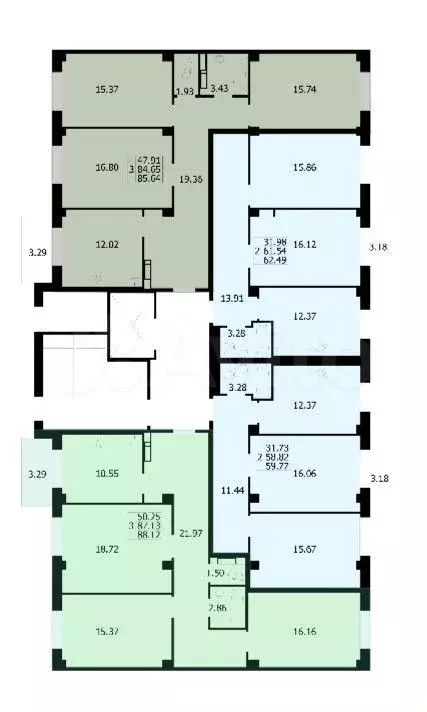 3-к. квартира, 85,6 м, 2/9 эт. - Фото 1
