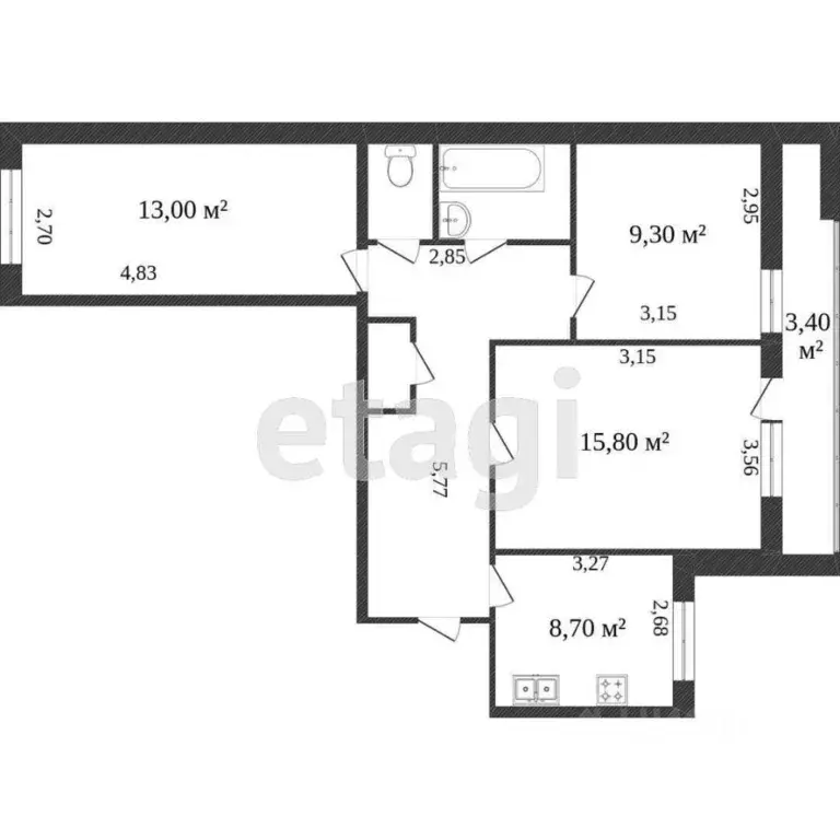 3-к кв. Калужская область, Калуга Анненки мкр, ул. Вишневского, 16 ... - Фото 1