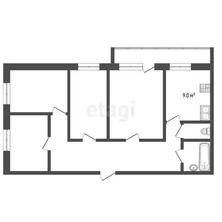 4-комнатная квартира: Тюмень, микрорайон Восточный, улица ... - Фото 1