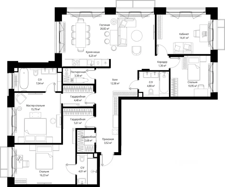 4-к кв. Московская область, Одинцовский городской округ, д. Ликино, ЖК ... - Фото 2
