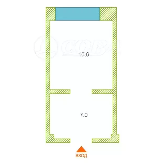 1к в -комнатной квартире (18 м) - Фото 2