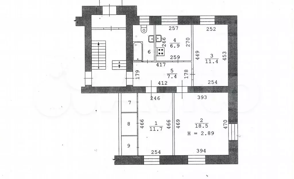 3-к. квартира, 65 м, 1/2 эт. - Фото 0