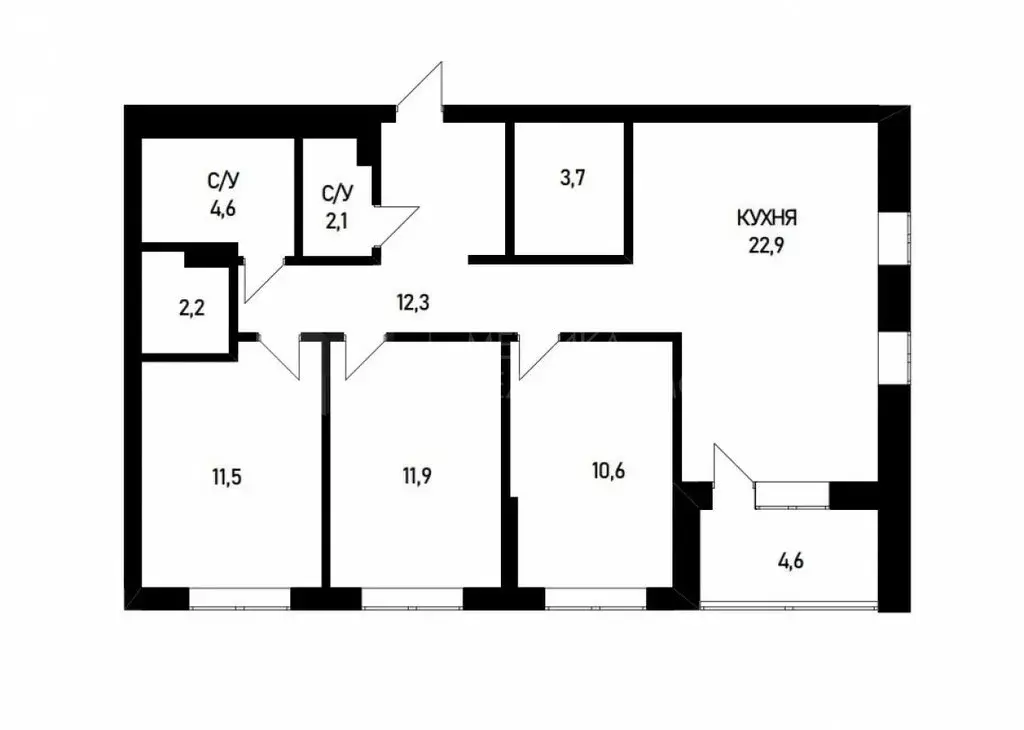 3-комнатная квартира: Тюмень, Краснооктябрьская улица, 8 (81.9 м) - Фото 1