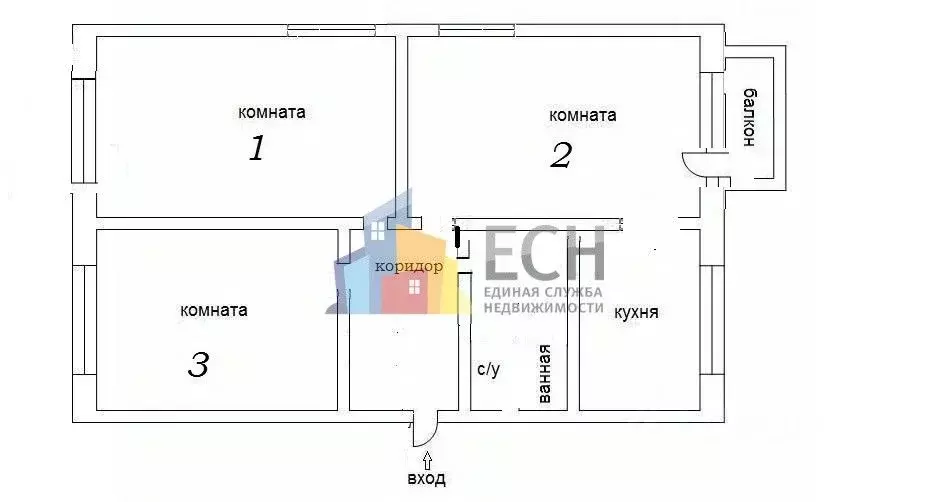 3-к кв. Тульская область, Киреевск ул. Комарова, 5 (63.1 м) - Фото 1