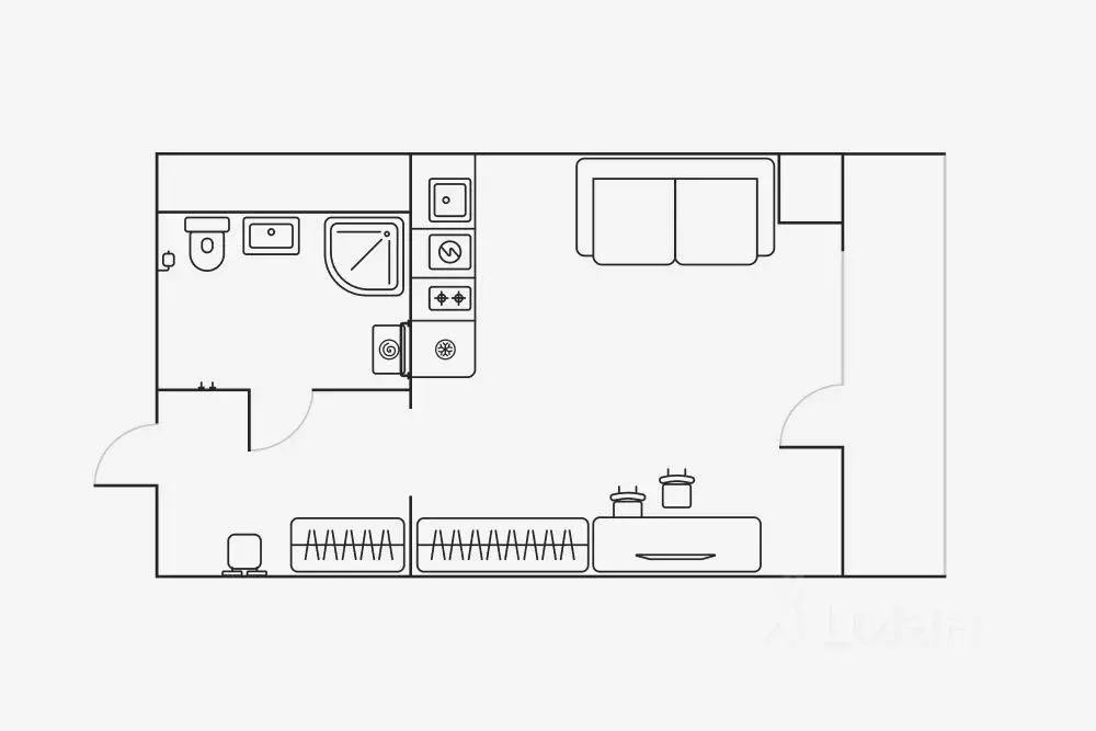 Студия Липецкая область, Липецк ул. М.И. Неделина, 4Д (27.0 м) - Фото 2