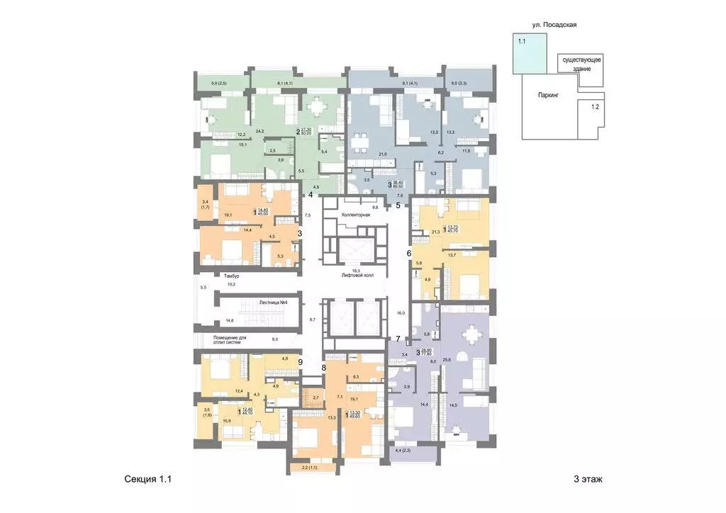 2-комнатная квартира: Екатеринбург, Посадская улица, 26 (80 м) - Фото 2